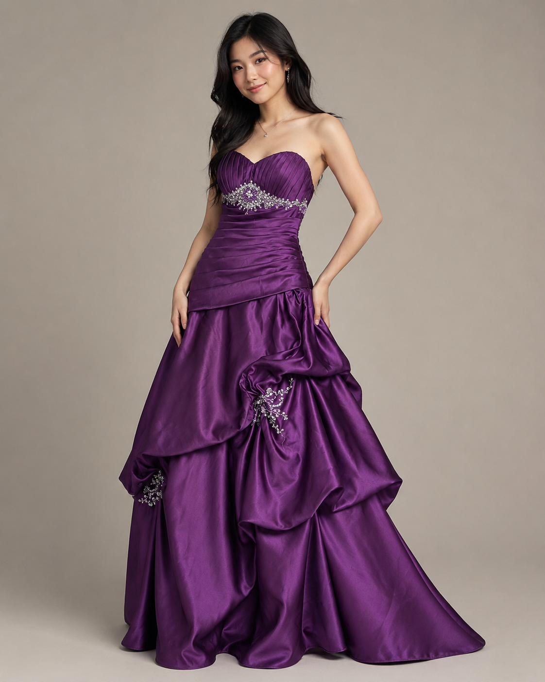 Purple Jeweled Pickup Ballgown — Purple dress, size 4