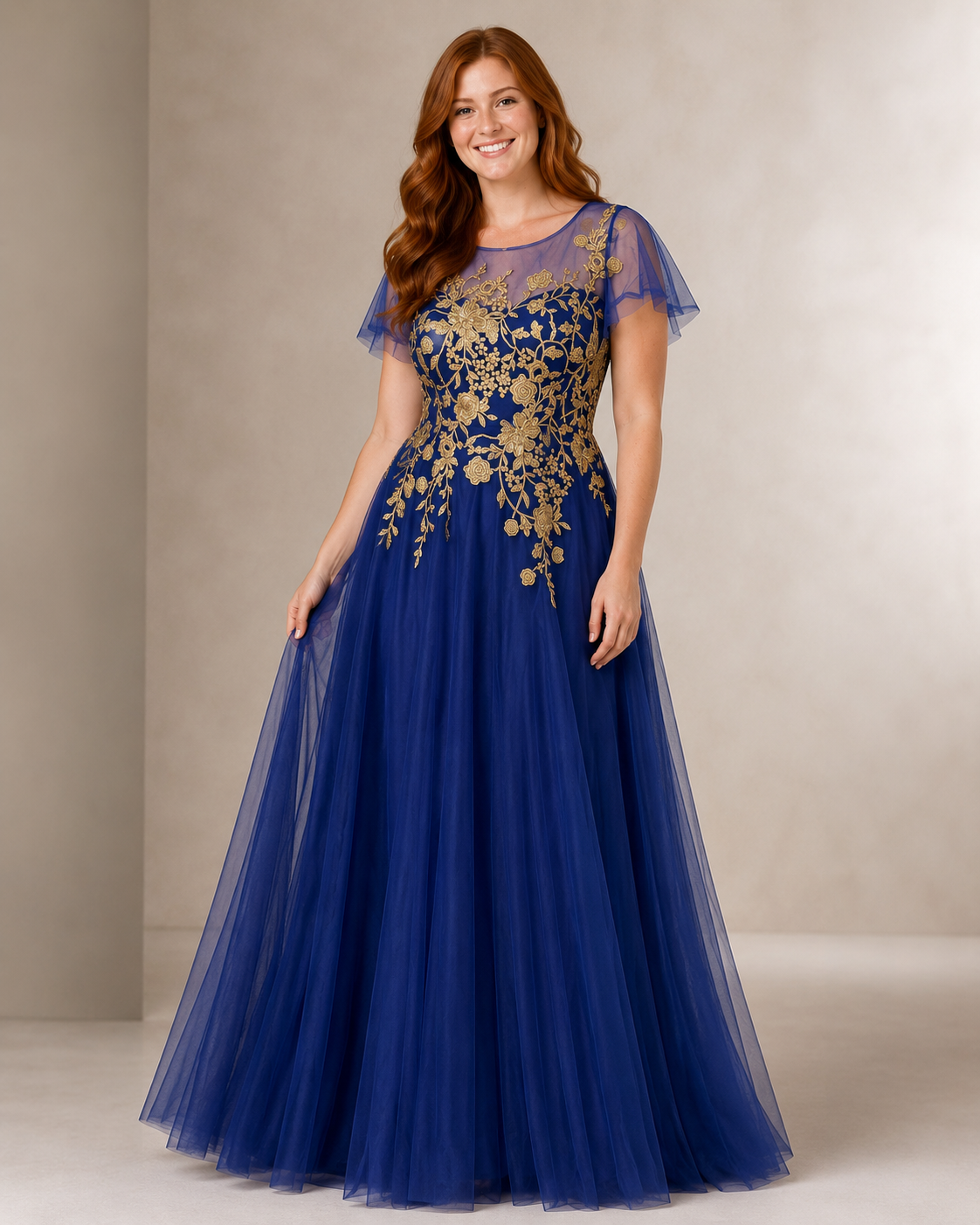 Midnight & Gold Ballgown — Navy Blue dress, size 10