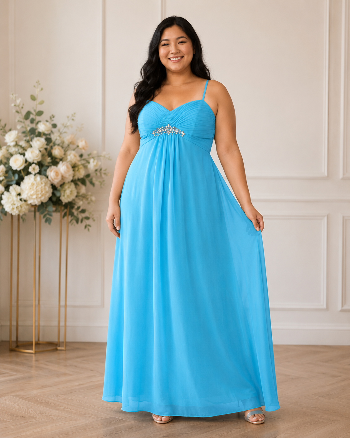 Turquoise Jeweled Bodice — Turquoise dress, size 14